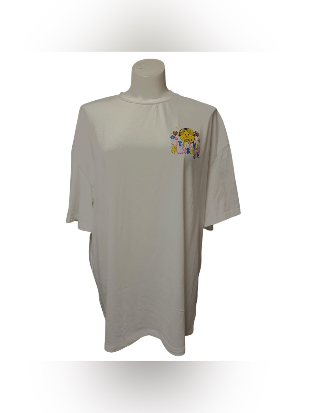 Mr Men Little Miss NWT White Short Sleeve Tee with Tiny Sunshine Graphic Size L